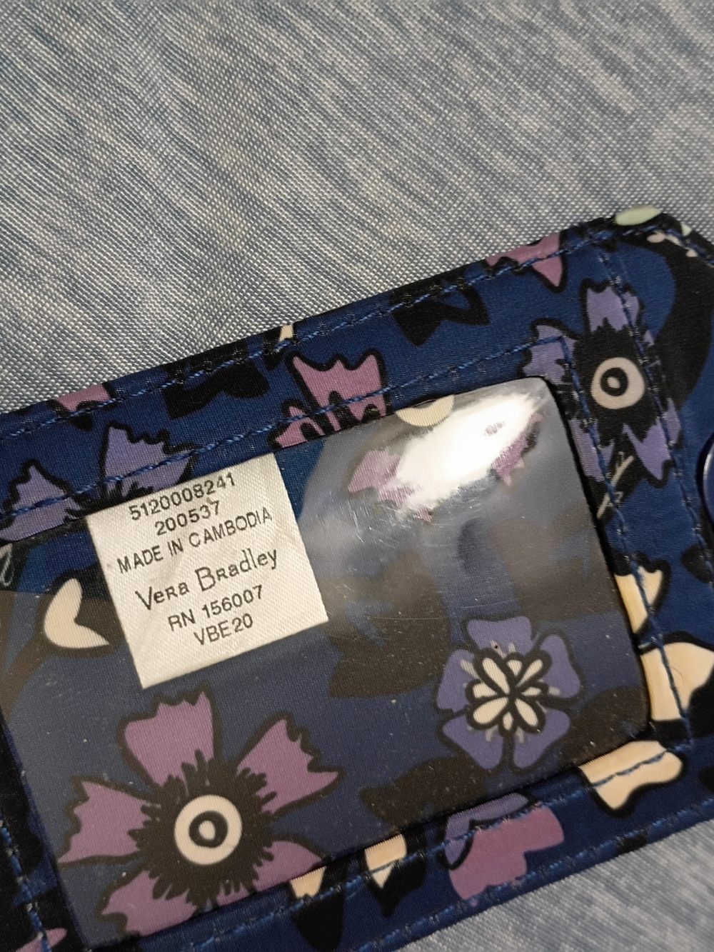 Vera Bradley Floral Travel Luggage Tag in Blue Fleur Medallion Retired Pattern